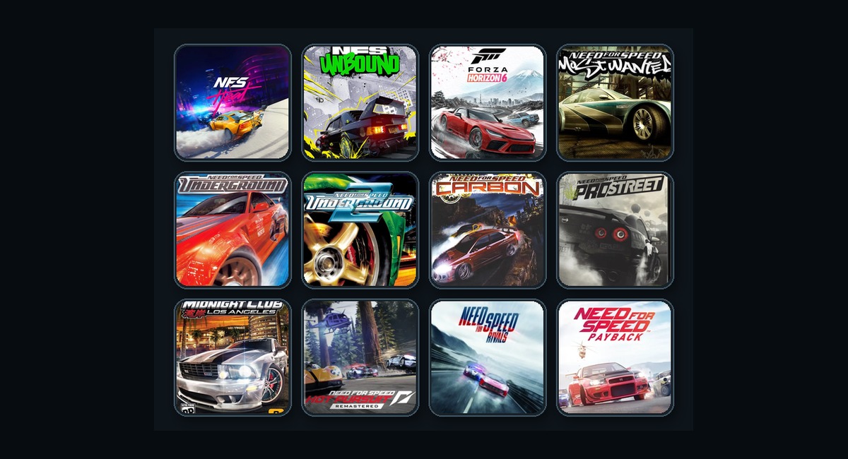 Catégorie Courses et jeux disponibles
